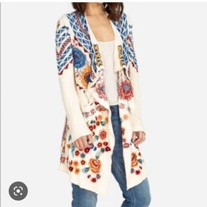 Johnny Was Sampaio Embroidered Wrap Cardigan, XS